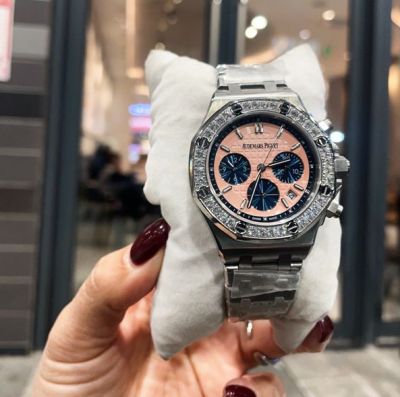 Audemars Piguet Replica Swiss Movement Lady 37mm Pink Dial Japan Quartz Movement Watch